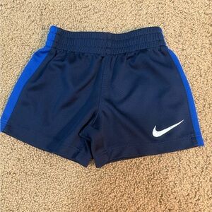Nike Navy Shorts with Royal Blue Side Panels and White Swoosh